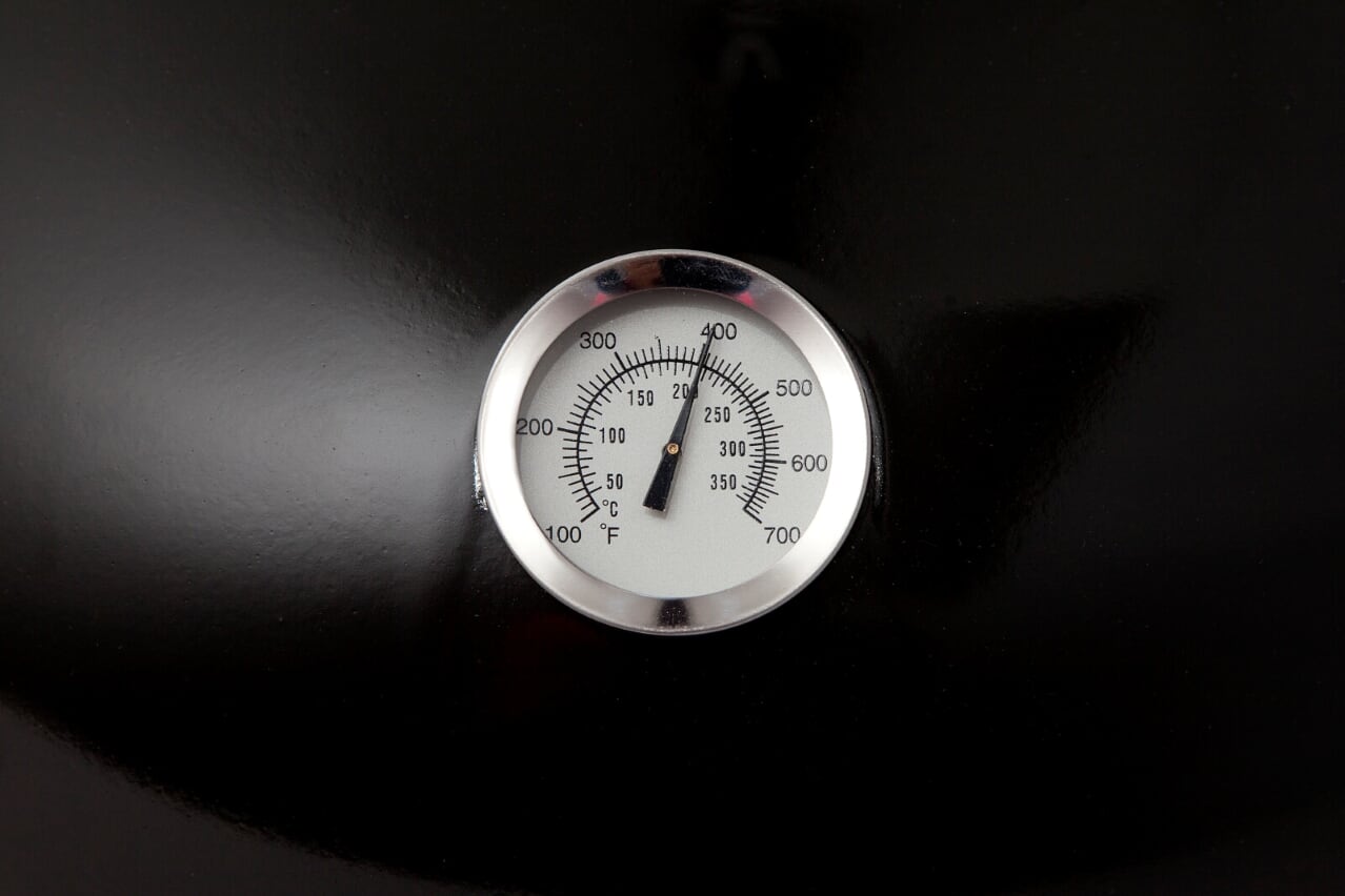 Grilovací víko 36 cm s teploměrem, madlem, smaltované PWI 9936