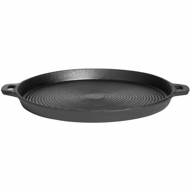 Litinová pánev 35 cm / 3 cm, do grilu i trouby, s madly Gusseisen Kuss 4535 grilovací