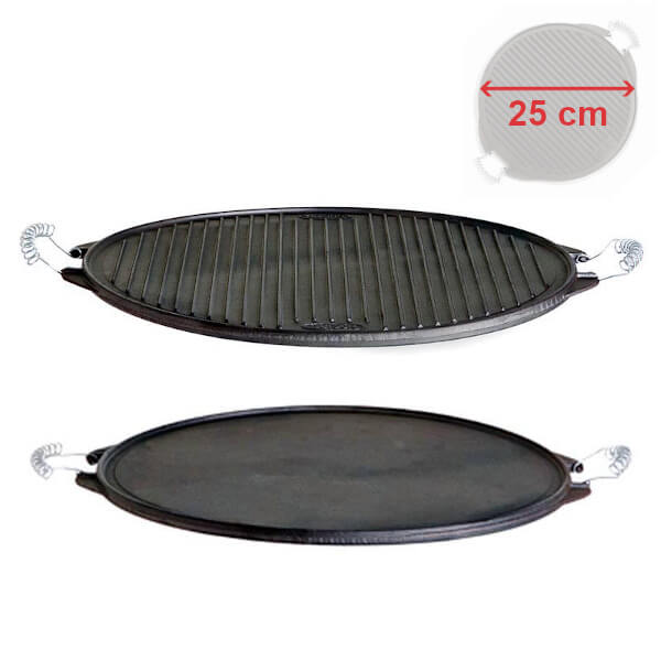 Grilovací plát 25 cm, litinový, oboustranný Gusseisen Kuss 11025