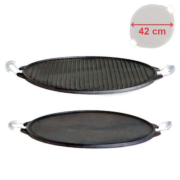 Grilovací plát 42 cm, litinový, oboustranný Gusseisen Kuss 11045