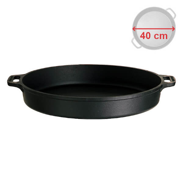 Litinová pánev 40 cm / 7 cm, Gastro PROFI, 2 uši Gusseisen Kuss 4501
