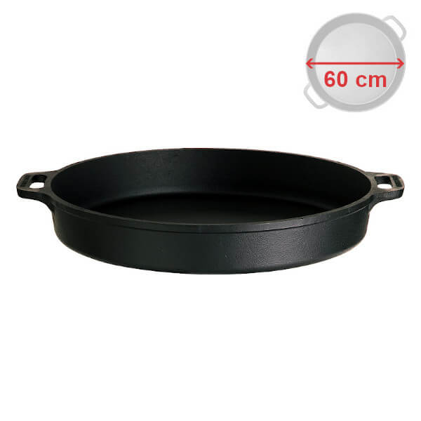 Litinová pánev 60 cm / 9 cm, Gastro PROFI, 2 uši Gusseisen Kuss 4503