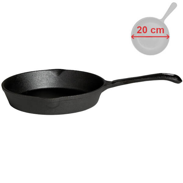 Litinová pánev 20 (18) cm, s litinovou rukojetí Gusseisen Kuss 4533