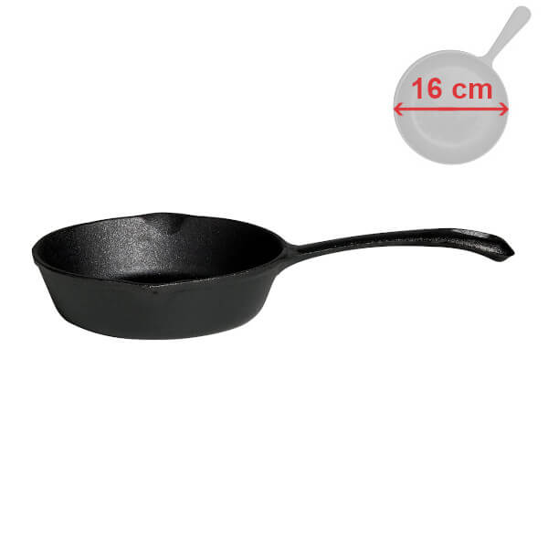 Litinová pánev 16 cm, s litinovou rukojetí Gusseisen Kuss 9754