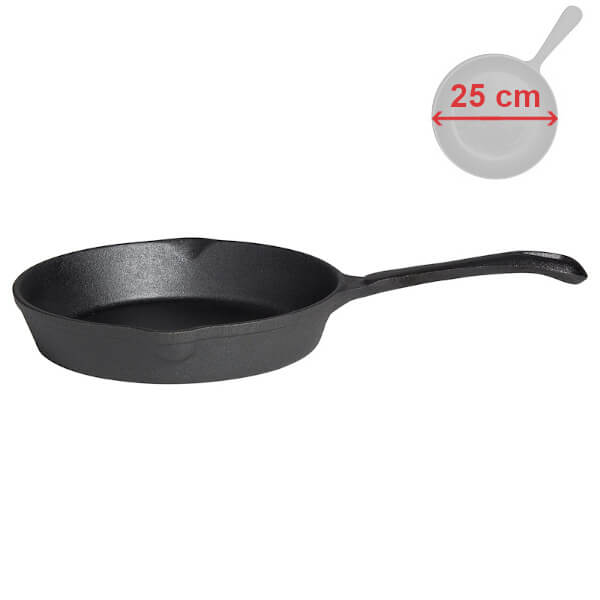 Litinová pánev 25 cm s rukojetí Gusseisen Kuss 4534 PWI