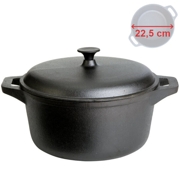 Litinový kastrol 22,5 cm 2,7 l, s poklicí Gusseisen Kuss 4405