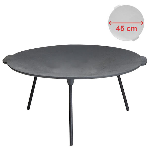 Grilovací litinový plát 45 cm, kruhový, na nožkách Gusseisen Kuss 4536