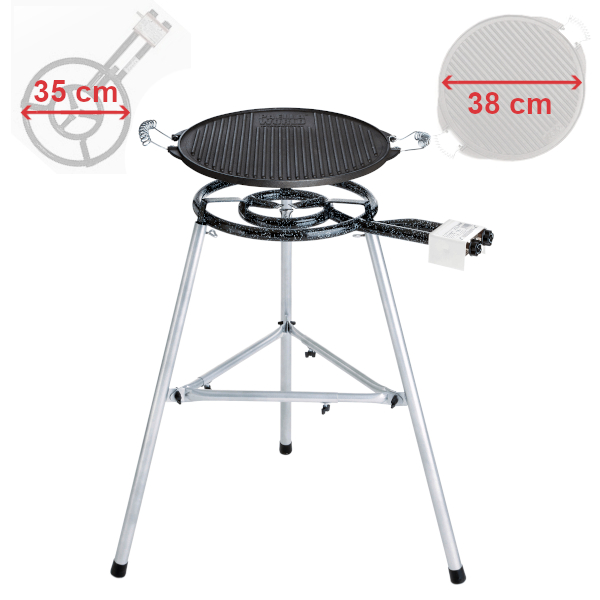 Grilovací set - hořák 35 cm s litinovou deskou 38 cm PWI 105501