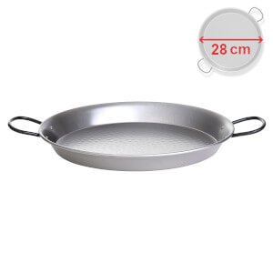 Ocelová leštěná paellera 28 cm na přípravu paelly PWI 010601