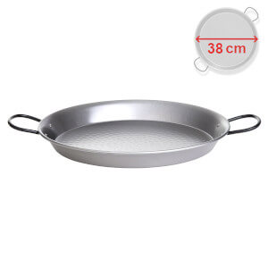 Ocelová leštěná paellera 38 cm na přípravu paelly PWI 011101
