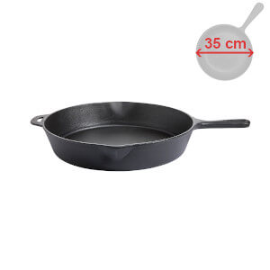 Litinová pánev 35 cm, s litinovou rukojetí Gusseisen Kuss 9765