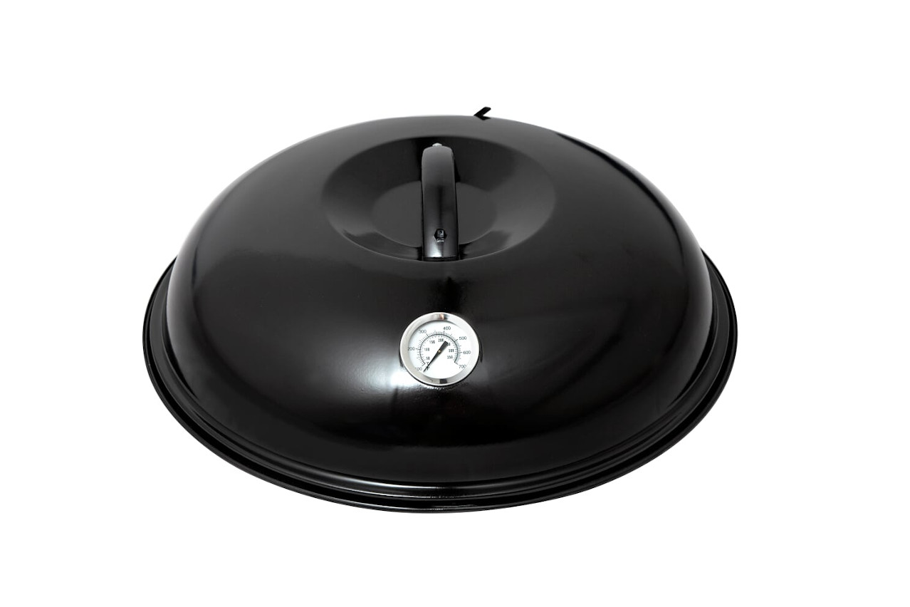 Grilovací víko 36 cm s teploměrem, madlem, smaltované PWI 9936