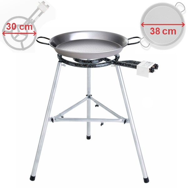 Grilovací set - hořák 30 cm s leštěnou pánví 38 cm PWI 100101
