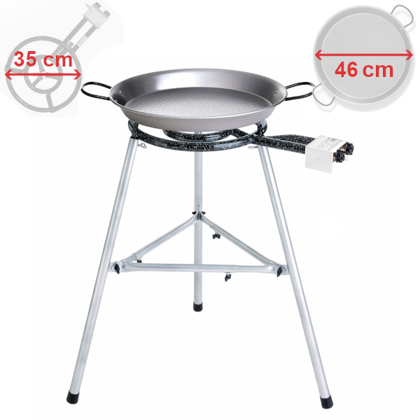 Grilovací set - hořák 35 cm s leštěnou pánví 46 cm PWI 100201