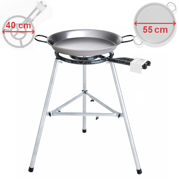 Grilovací set - hořák 40 cm s leštěnou pánví 55 cm PWI 100301