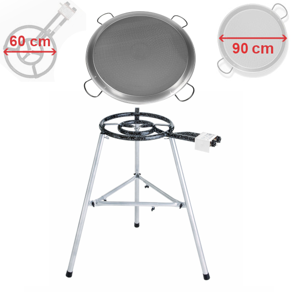 Grilovací set - hořák 60 cm s leštěnou pánví 90 cm PWI 100601