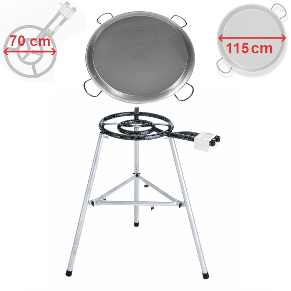 Grilovací set - hořák 70 cm s leštěnou pánví 115 cm PWI 100801