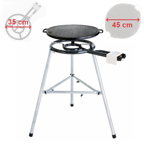 Grilovací set - hořák 35 cm s litinovou deskou 45 cm PWI 105502