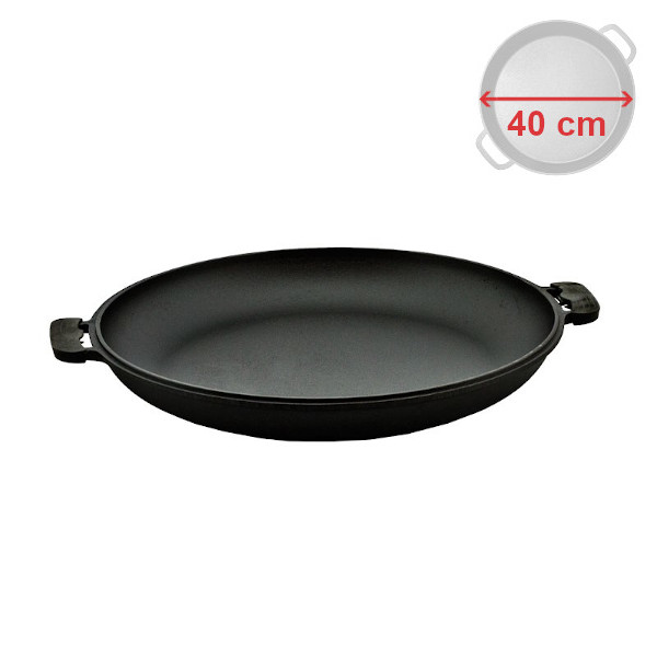 Litinová pánev 2v1 40 cm s madly Biol nízká BL0040