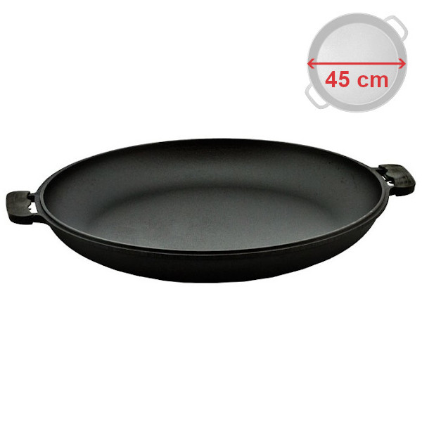 Litinová pánev 2v1 45 cm s madly Biol nízká BL0045