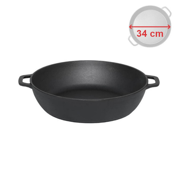 Litinová pánev 34 cm s madly Biol, hluboká BL1734