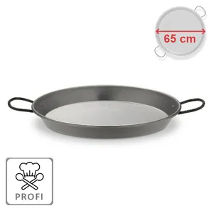 Profi paella pánev 65 cm, zesílené dno Vaello Campos P4665 ocelová, leštěná