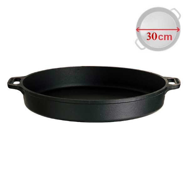 ALLGRILL Litinová pánev Ø 30 cm, 4500 robustní se 2 madly, Gastro Profi PWI, hluboká