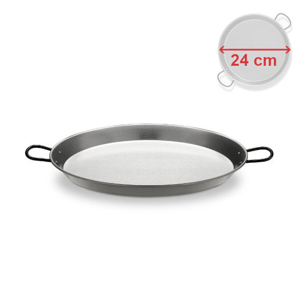 Paella gastro pánev 24 cm ocelová, leštěná, Vaello Campos P0124