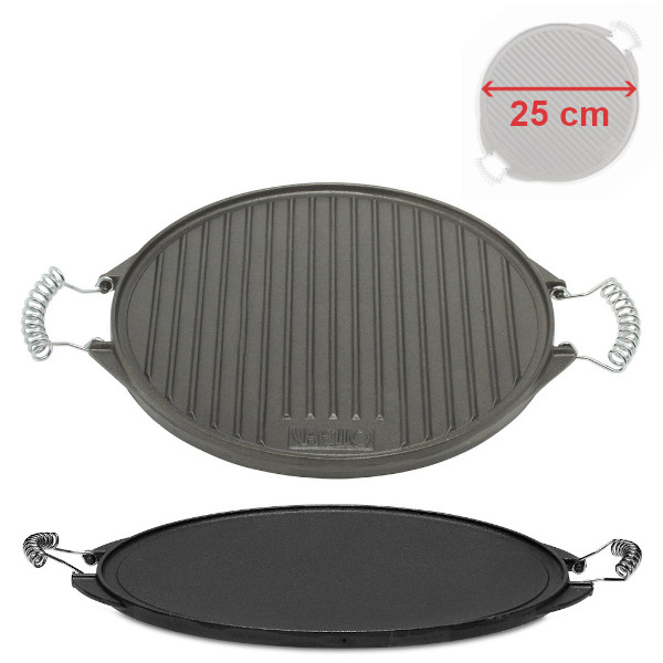 Litinová grilovací deska 25 cm, kruhová s madly Vaello Campos P3425