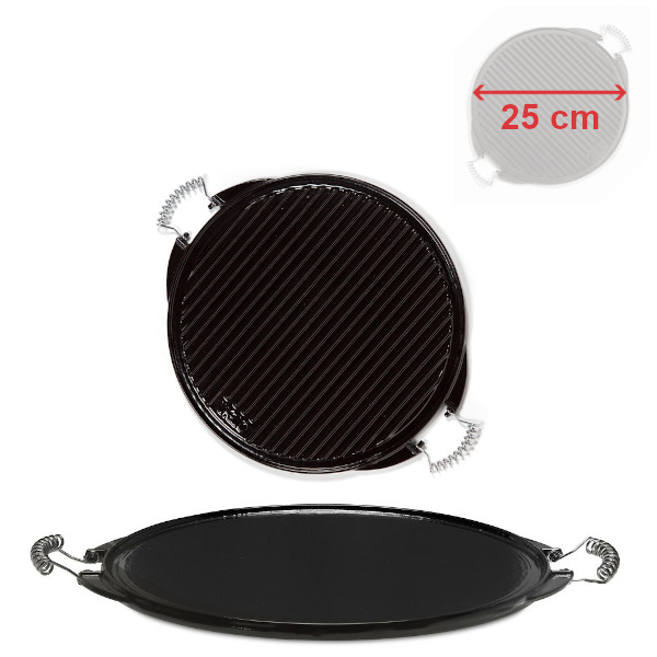 Litinová grilovací deska 25 cm, SMALT kruhová s madly Vaello Campos P3825