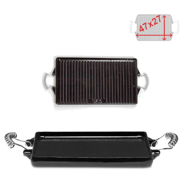 Litinová grilovací deska 47x27 cm, SMALT s madly Vaello Campos P3847