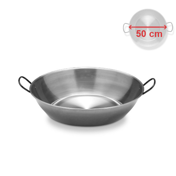 Hluboká pánev 50 cm, ocelová, leštěná Paella Vaello Campos P0450