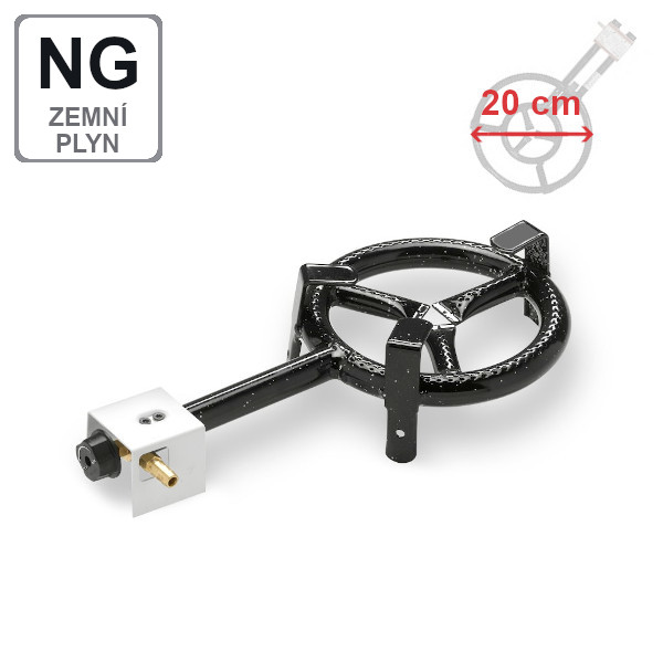 Hořák Paella NG 20 cm, 5 kW, 1-kruhový na zemní plyn Vaello Campos P1320G