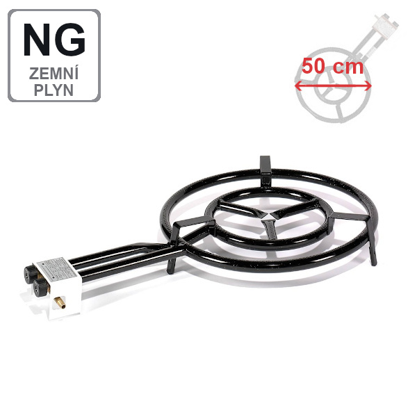 Hořák Paella NG 50 cm, 14 kW, 2-kruhový na zemní plyn Vaello Campos P1550G