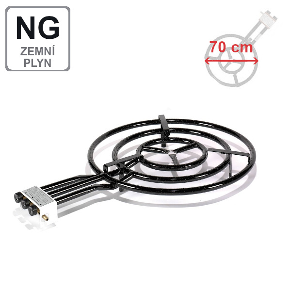 Hořák Paella NG 70 cm, 25 kW, 3-kruhový na zemní plyn Vaello Campos P1770G