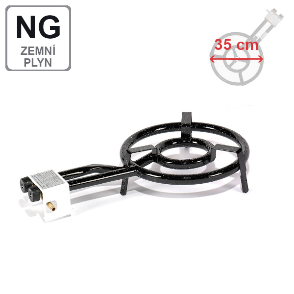 Hořák Paella NG 35 cm, 9,5 kW, 2-kruhový na zemní plyn Vaello Campos P2635G