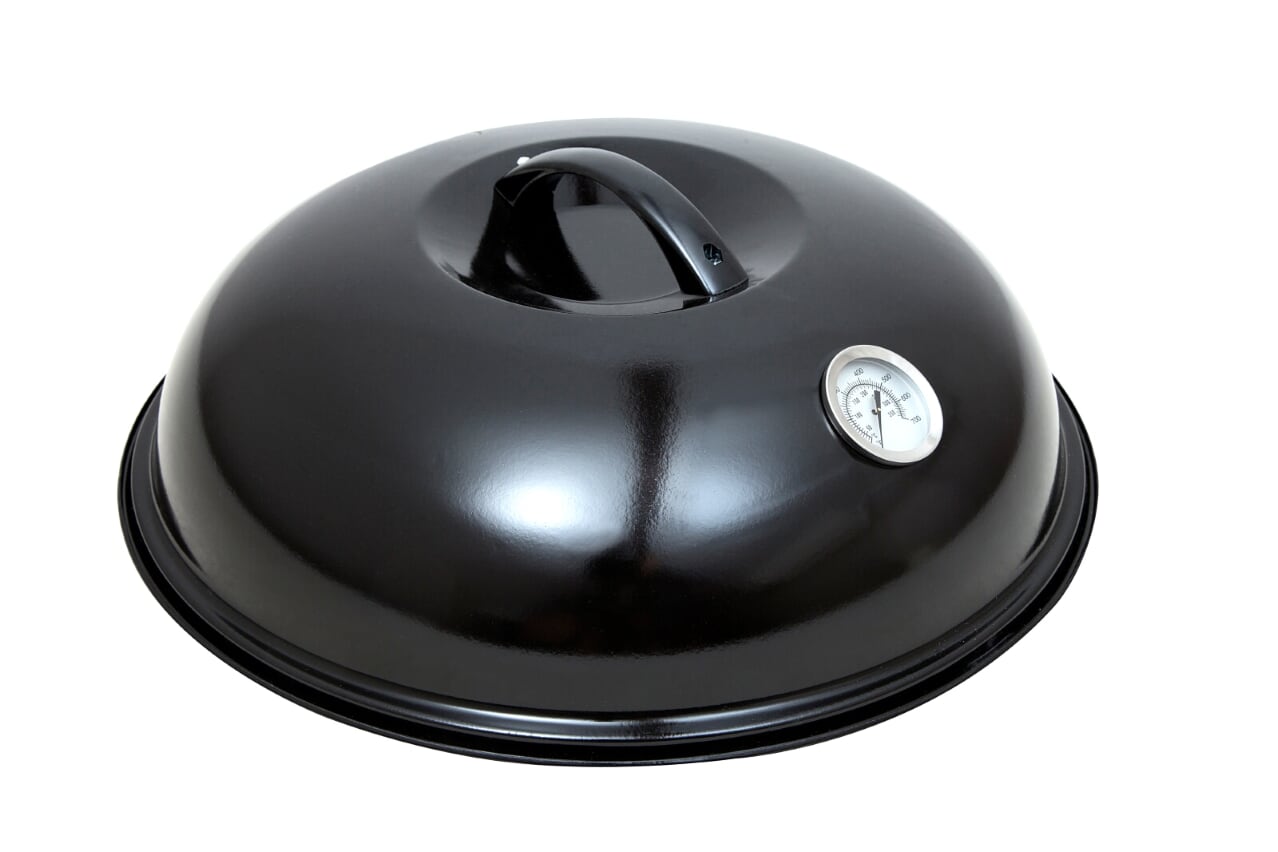 Grilovací víko 42 cm s teploměrem, madlem, smaltované PWI 9945