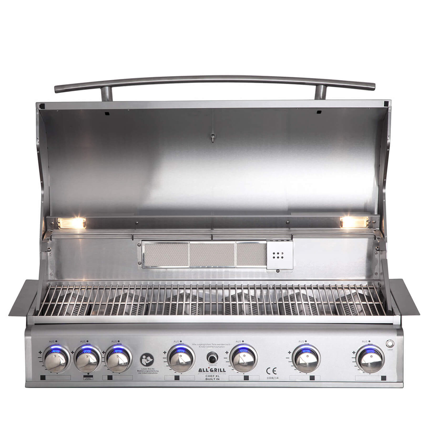 Vestavný plynový gril Chef XL 24,5 kW nerez, 6 hořáků, infračervený hořák All Grill 100939