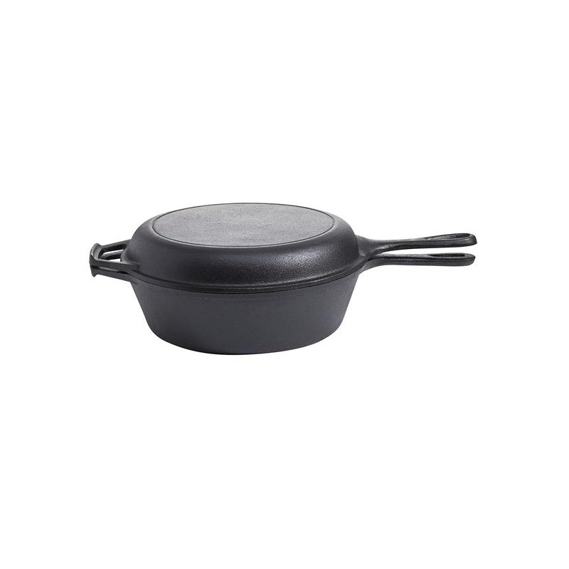 Set - Průmyslový vařič 30x30x14 cm s litinovým rendlíkem 2v1 26 cm PWI 3030+9763