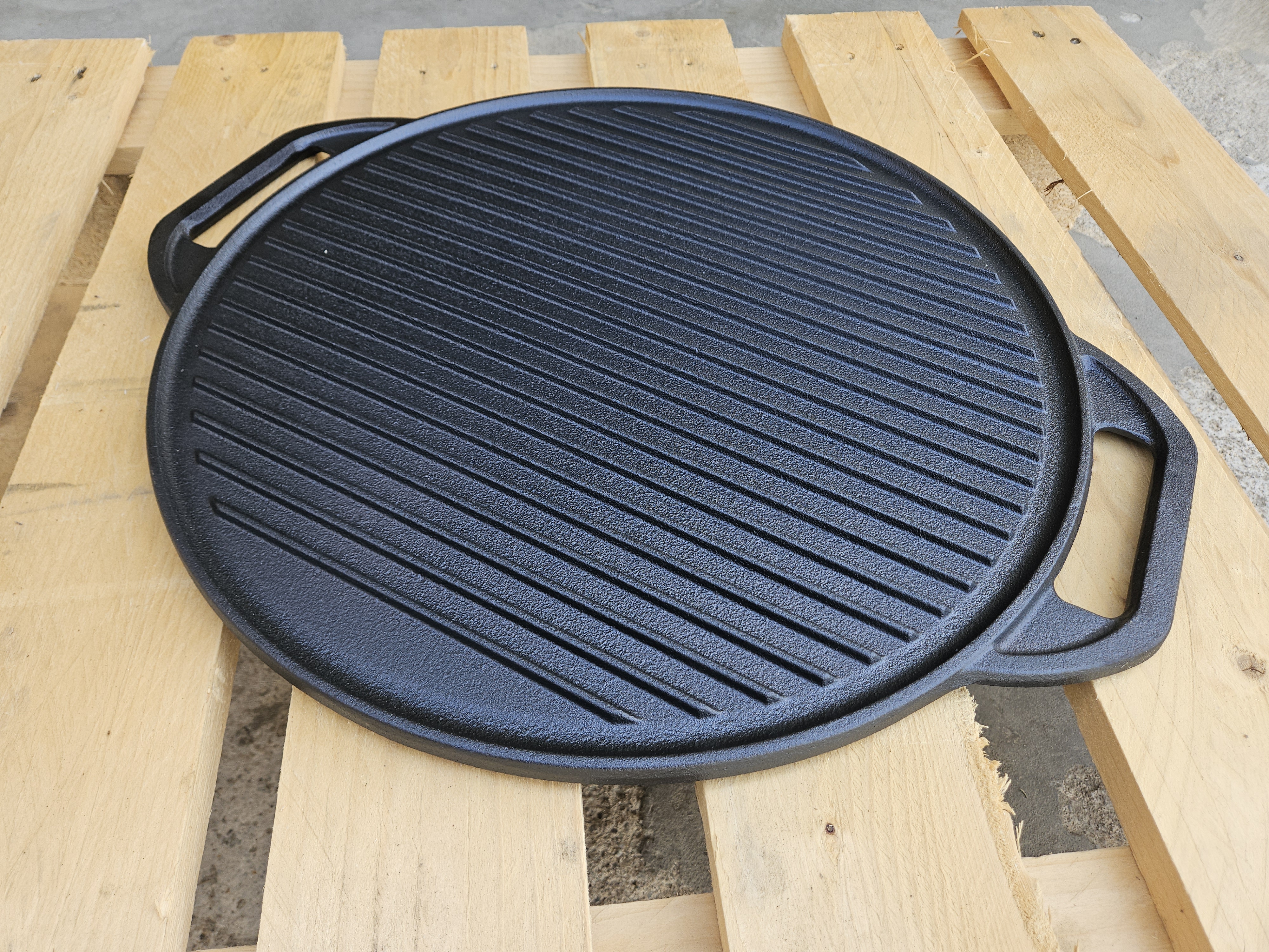 ALLGRILL Litinová grilovací deska Plancha Ø 41 cm, oboustranná, PWI 550201, kruhová s madly