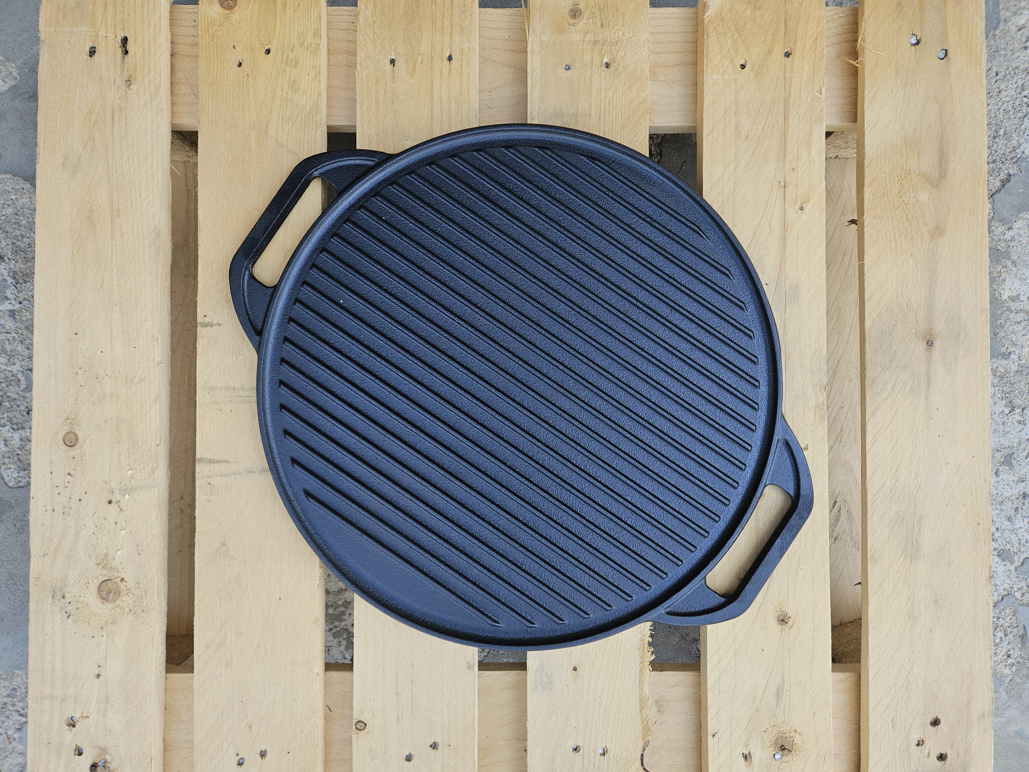 ALLGRILL Litinová grilovací deska Plancha Ø 41 cm, oboustranná, PWI 550201, kruhová s madly
