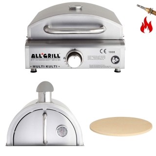 Multi-Kulti Set 3 - gril 3,8 kW s termopojistkou, nástavba pizza pec a kámen na pizzu 31 cm PWI 201-3