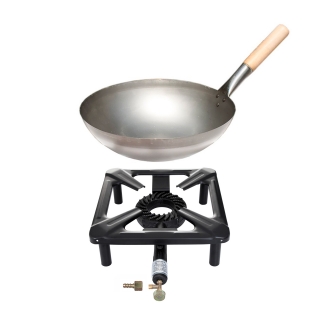 Set - Průmyslový vařič 30x30x14 cm s WOK pánví 30 cm PWI 3030+19999