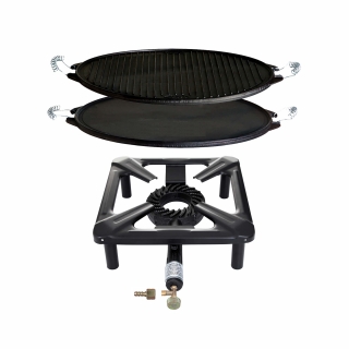 Set - Průmyslový vařič 30x30x14 cm s litinovým plátem 38 cm PWI 3030+11038