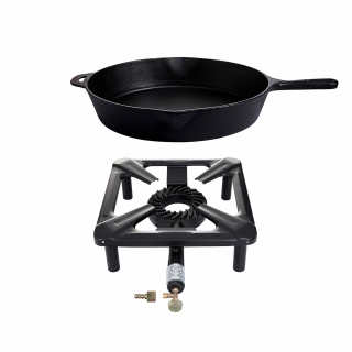 Set - Průmyslový vařič 30x30x14 cm s litinovou pánví 30 cm PWI 3030+9764