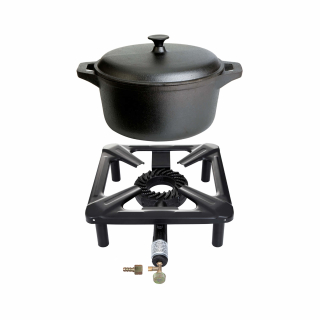 Set - Průmyslový vařič 40x40x15 cm s litinovým kastrolem 28 cm PWI 4040+4407