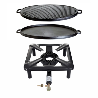 Set - Průmyslový vařič 40x40x15 cm s litinovým plátem 45 cm PWI 4040+5502