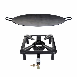 Set - Průmyslový vařič 40x40x15 cm s železným plátem 50 cm PWI 4040+5601